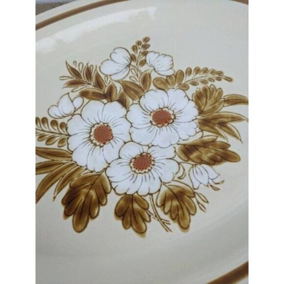 Mountain wood Collection Stoare Dried Flowers Oval serving platter RARE - Picture 6 of 6